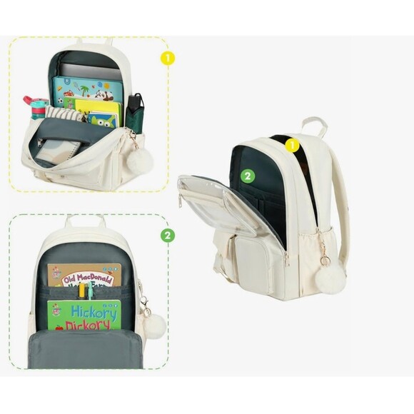 15.6" Laptop Backpack Girls Bookbag College Middle High School Bag for Student - Picture 6 of 7